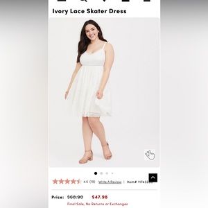 TORRID Ivory Lace Skater Dress